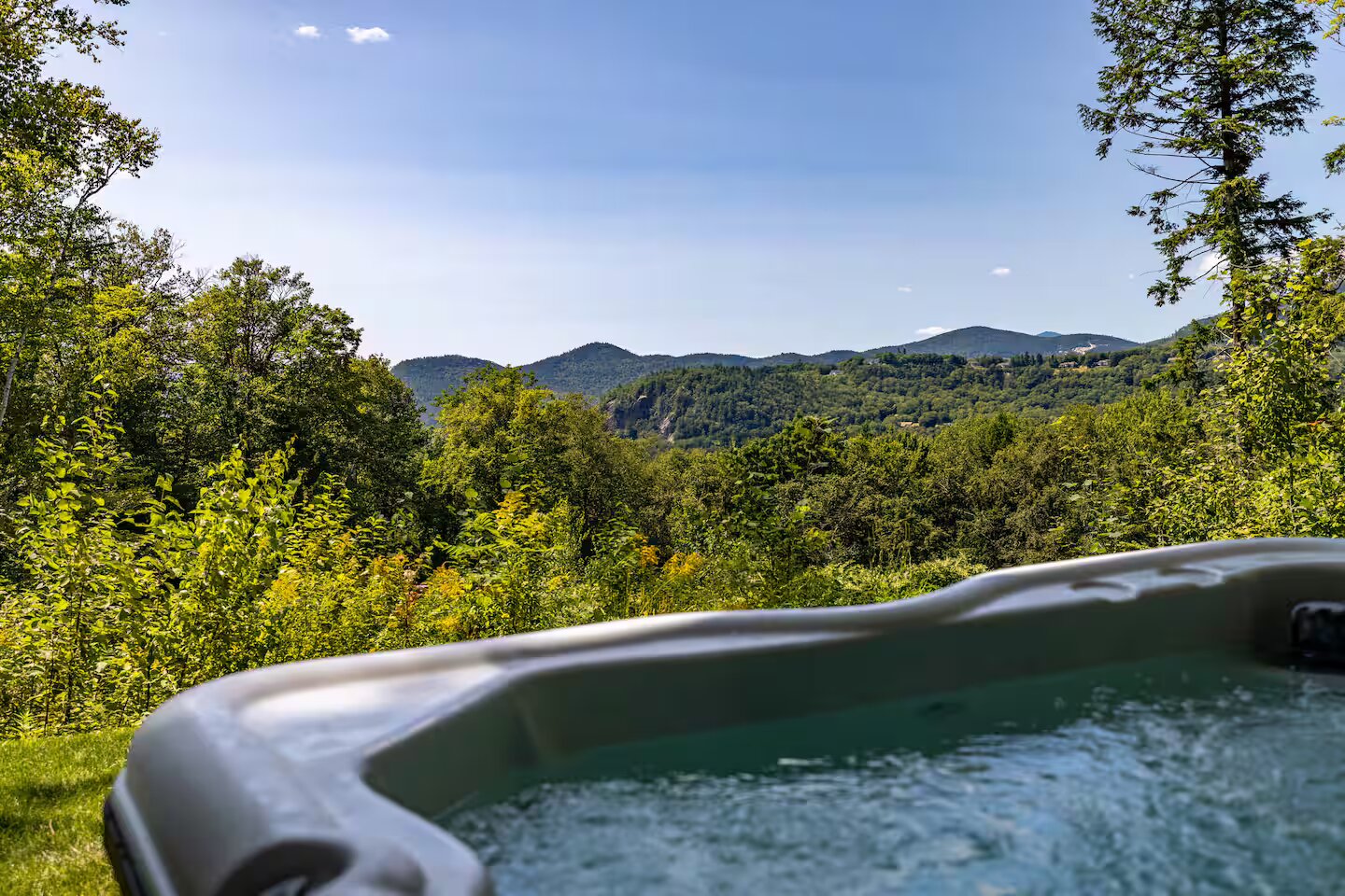 Hot tub summer view