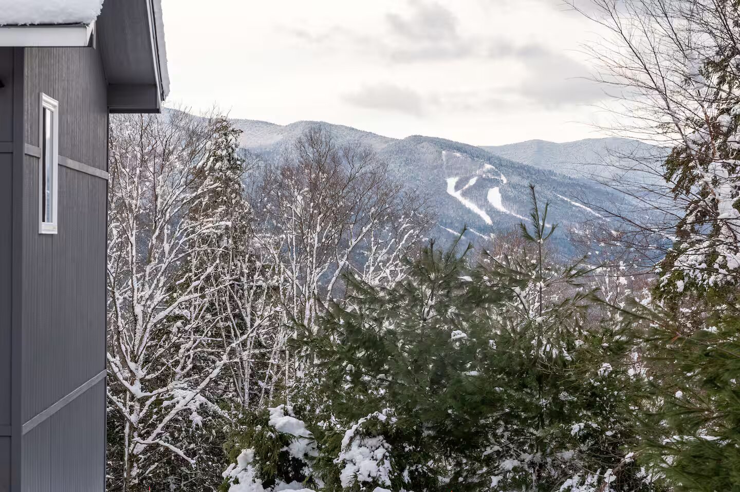 Ski slopes visible from the lodge