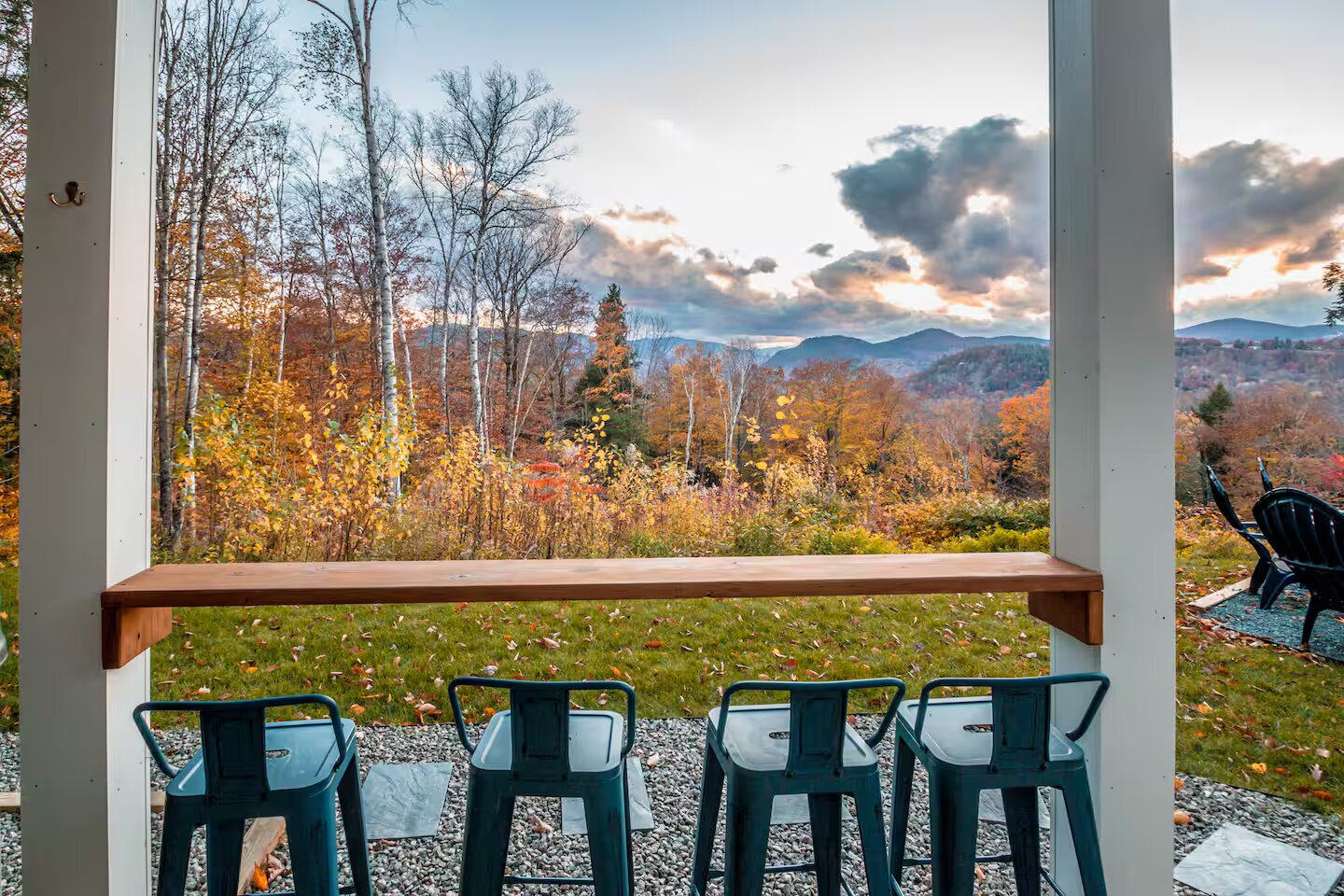 Fall bar seating view