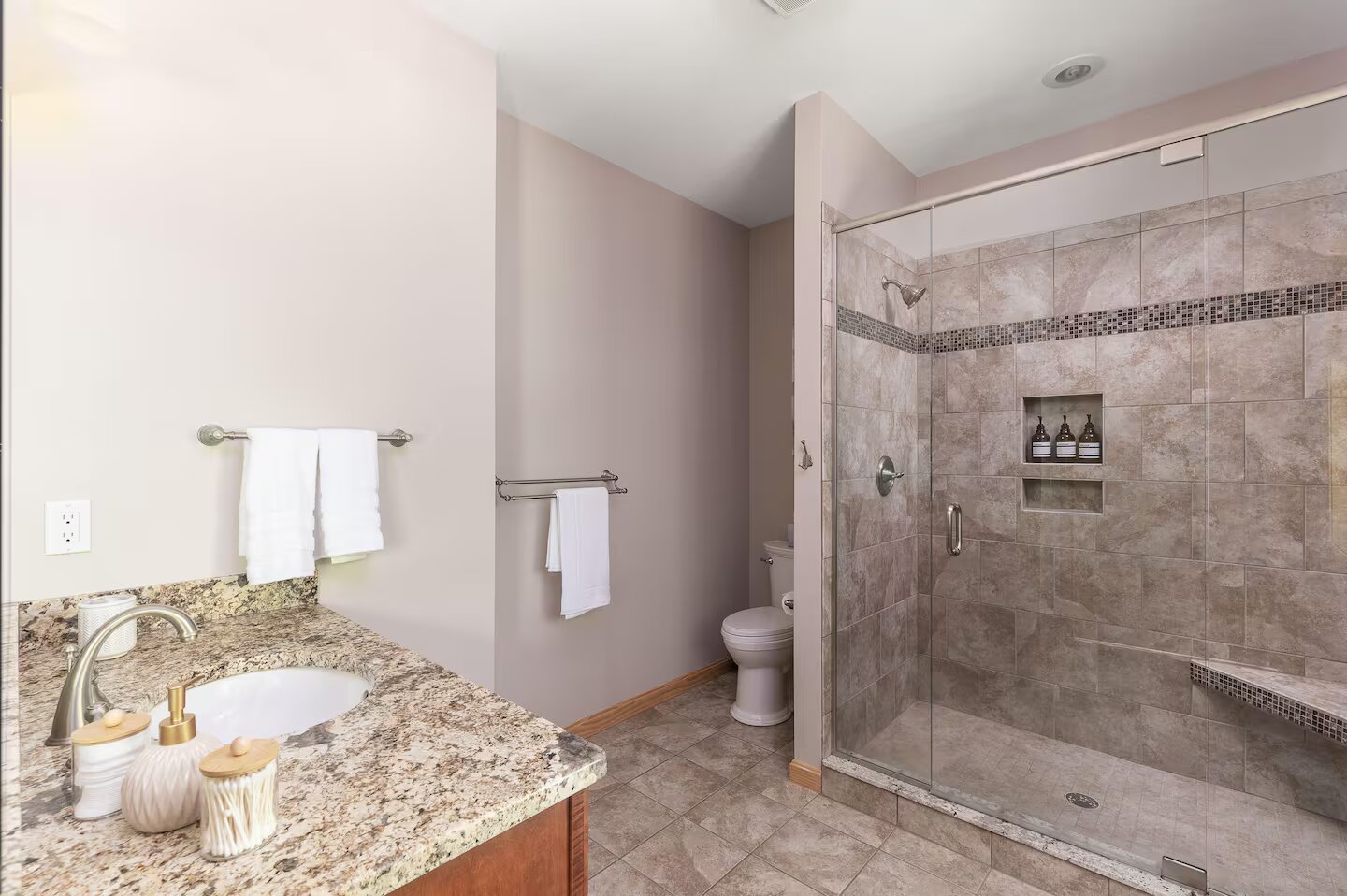 Walk-in shower bathroom