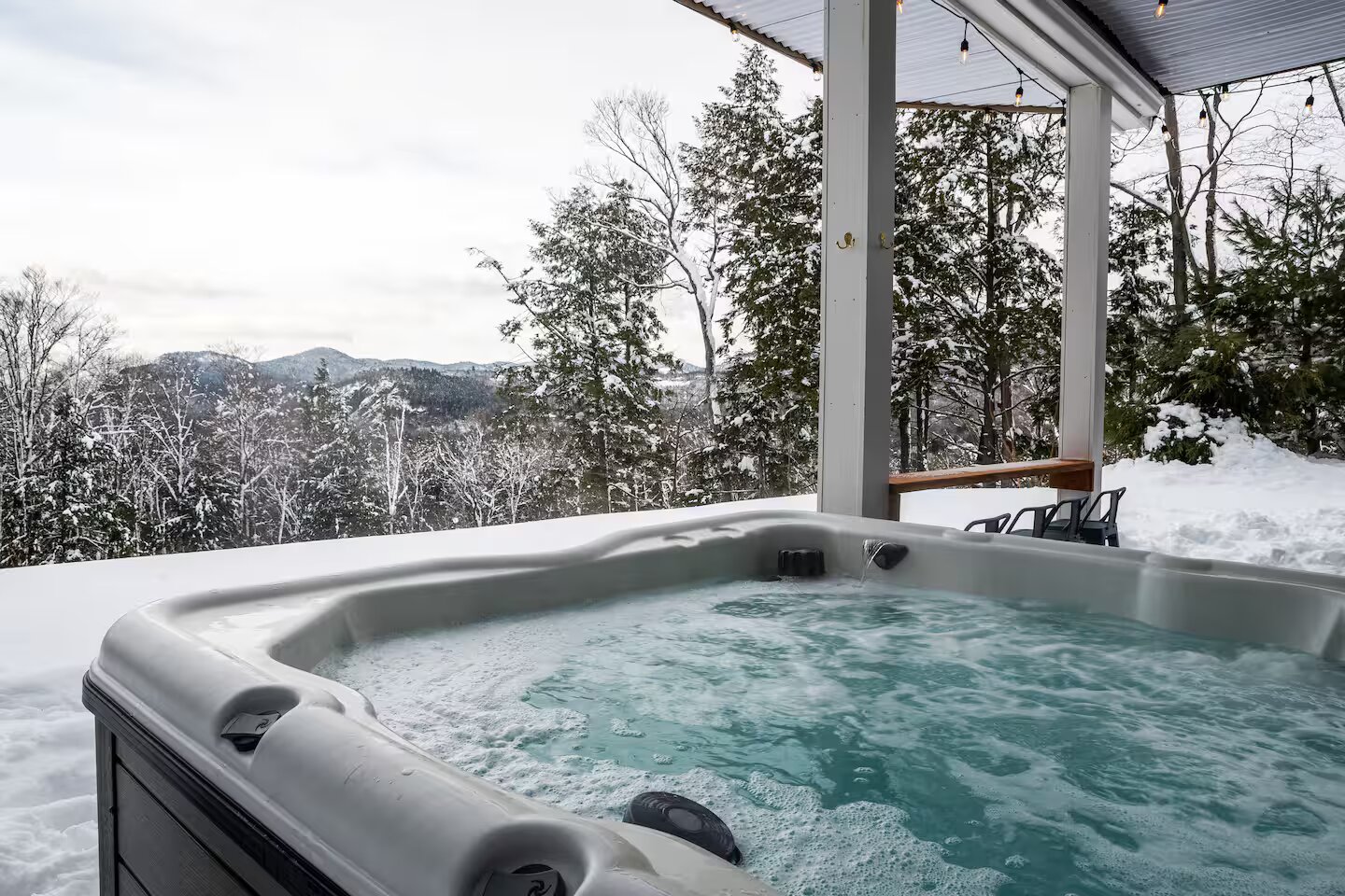 Hot tub in winter